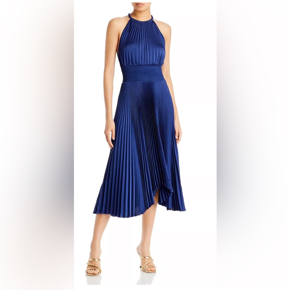 A.L.C. Blue A-Line Pleated Skirt